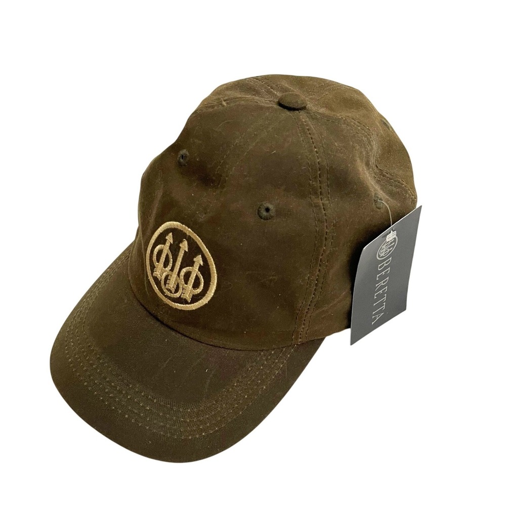 NEW Beretta Waxed Cotton Hat Mens OS Green Olive Logo Hunting Outdoors BC09